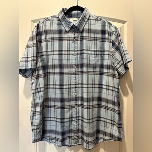 Sonoma Men's Navy and Light Blue Plaid Shirt
